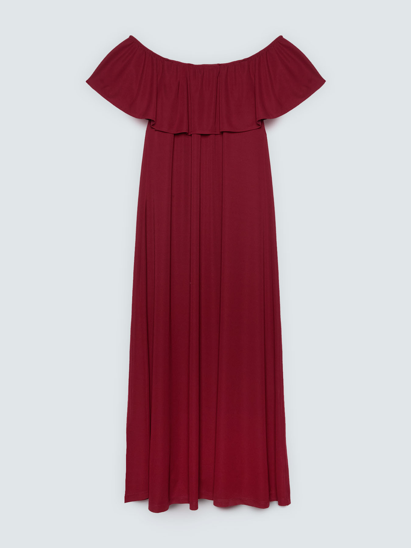 Chill off-shoulder long dress with ruffles image number 4