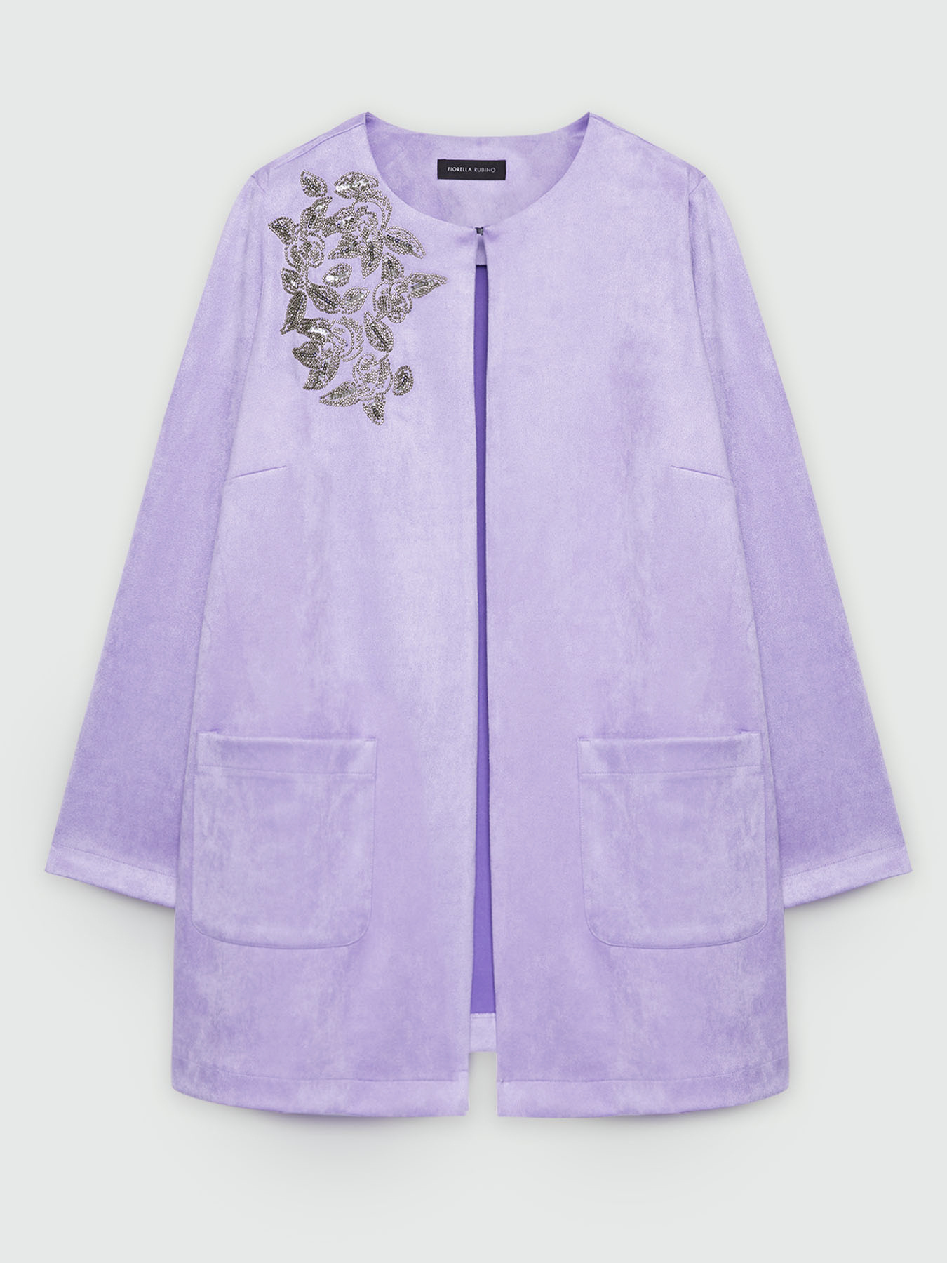 Soft touch duster coat with oversized application image number 4