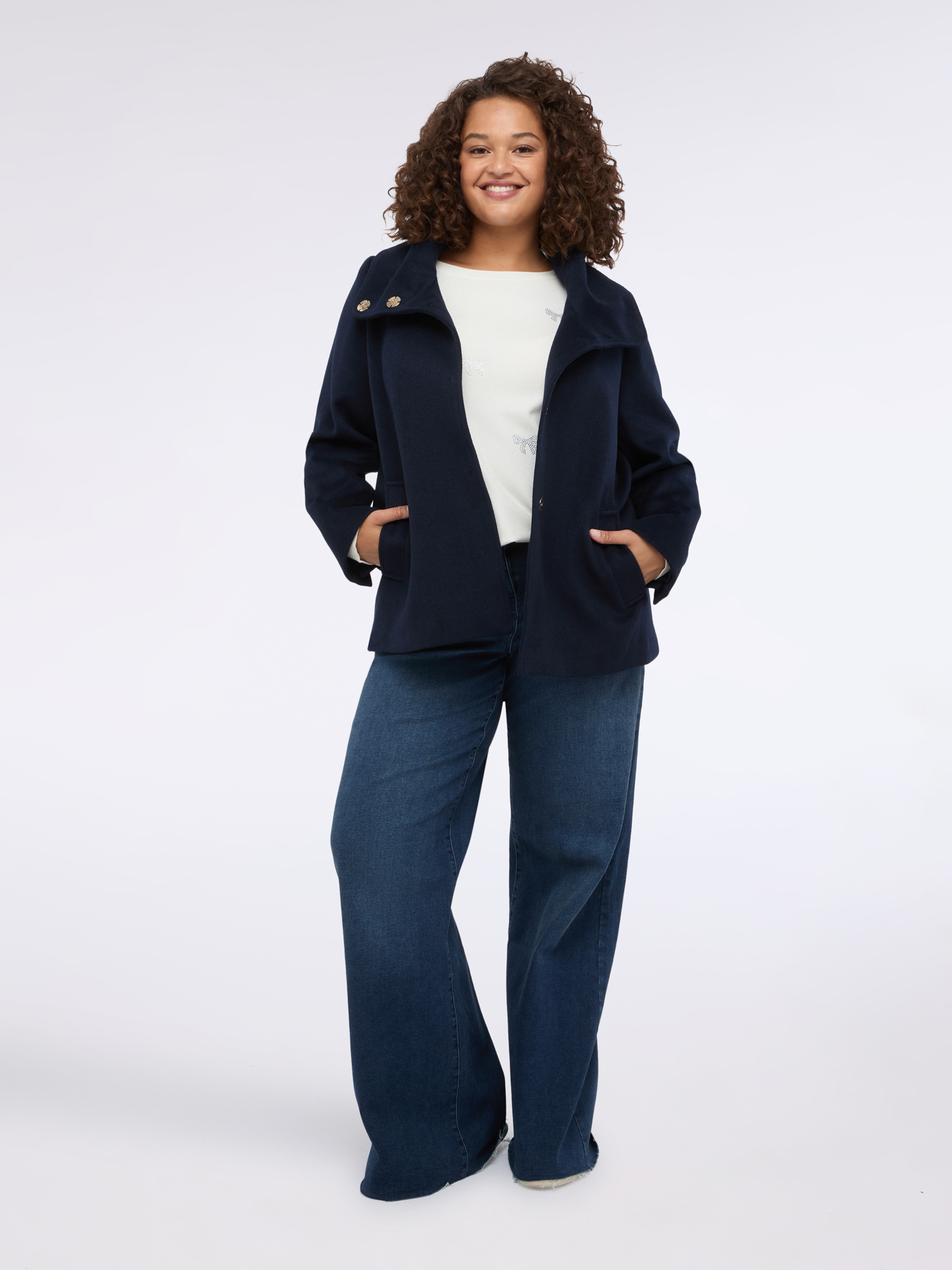 Wool blend jacket with hood image number 0