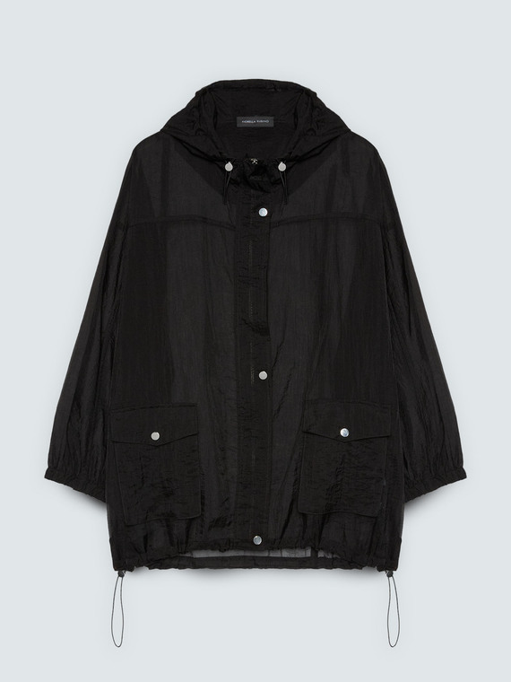 Parka in voile con cappuccio