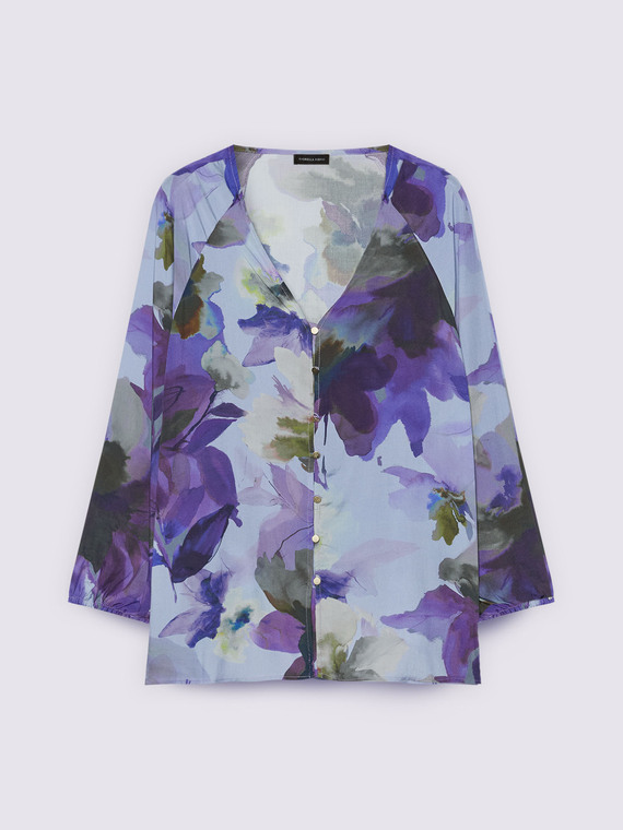 Blusa con estampado floral de viscosa