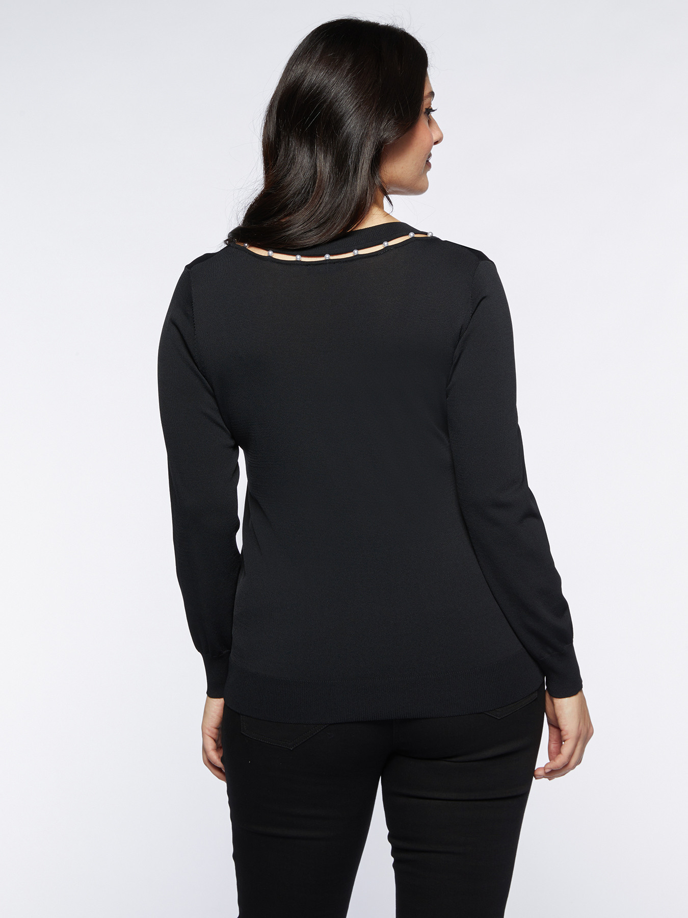 Jersey con borde de perlas image number 1