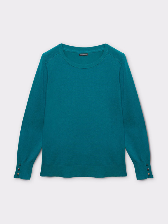 Einfarbiger Pullover aus Komfort-Viskose