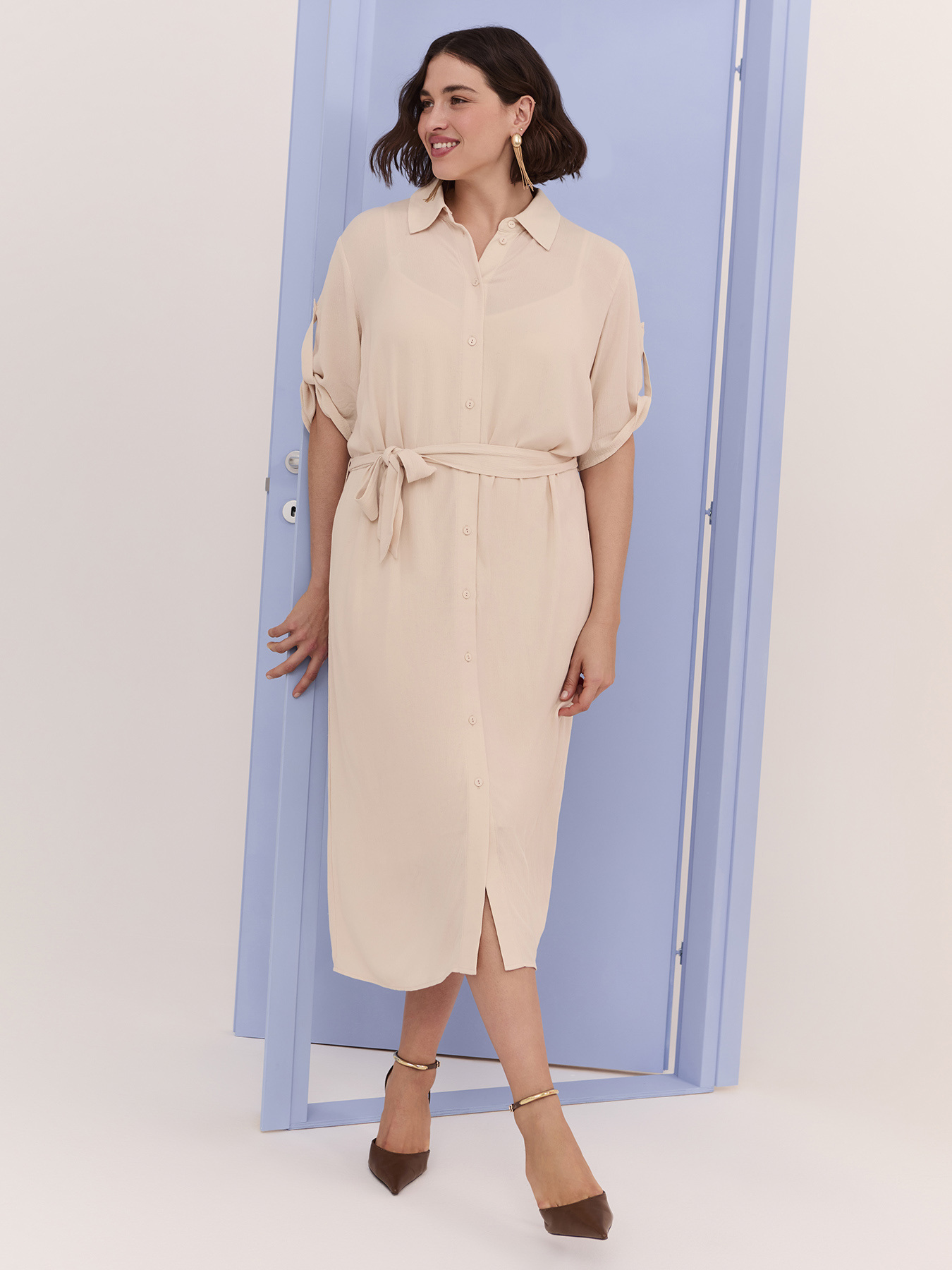 Robe chemisier POWER en viscose image number 0