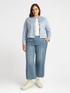Cropped jeans with trims decorated with micro-tears and sequins image number 3