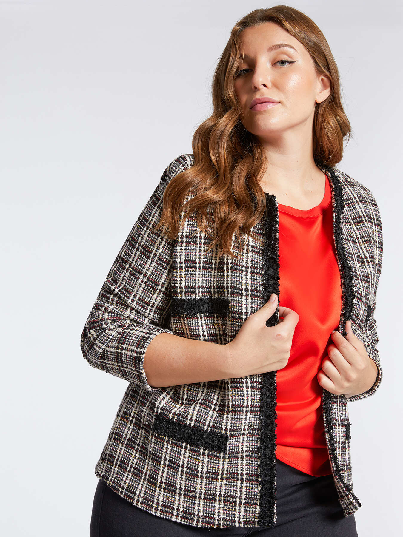 Patterned fabric jacket image number 3