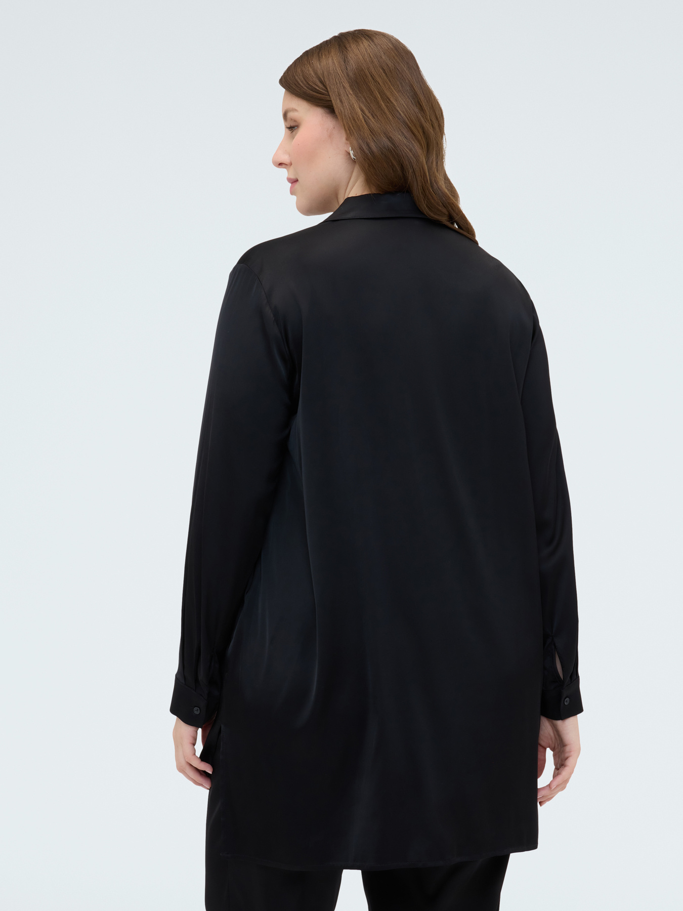 Stretch satin shirt image number 1