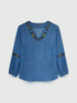 Blusa ricamata stile bandana con fibre in TENCEL&trade; image number 4