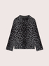 Heavy knit turtleneck with print image number 5