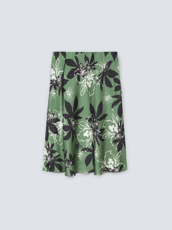 Skirt with foliage print