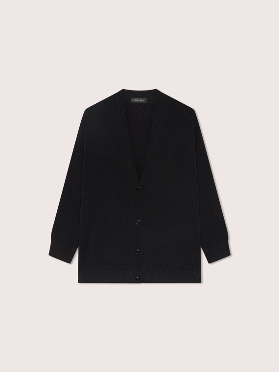 Cardigan col en V en tricot fin
