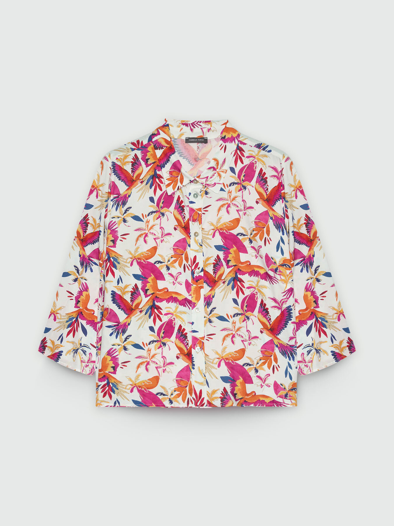 Boxy shirt with Parrot amp; Palm print image number 0