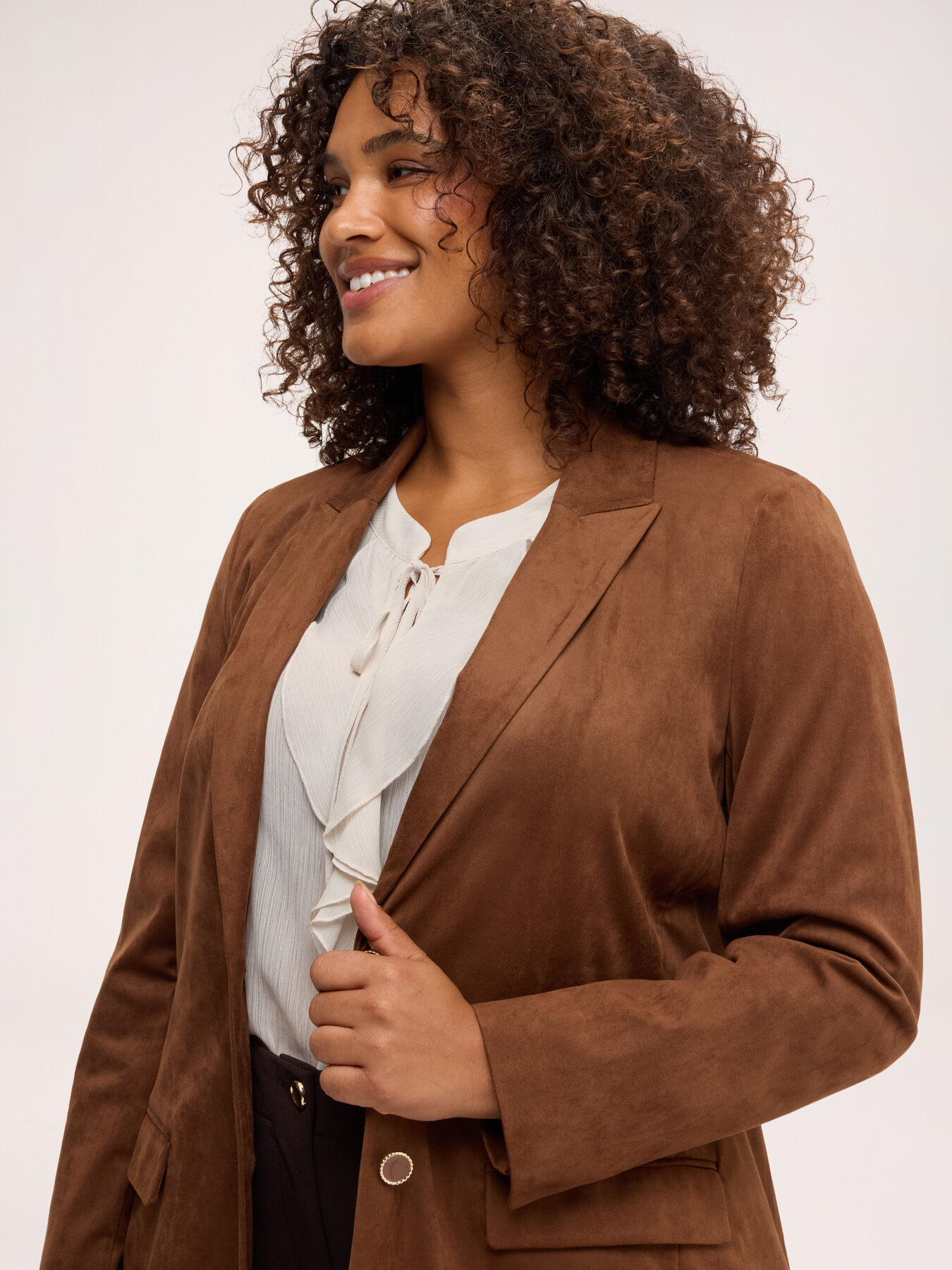 Soft touch fabric blazer image number 3