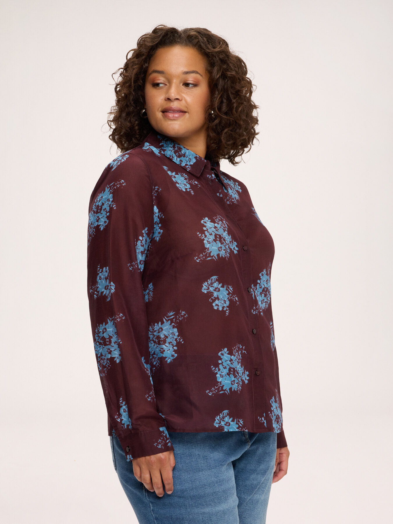Mixed silk printed shirt image number 0