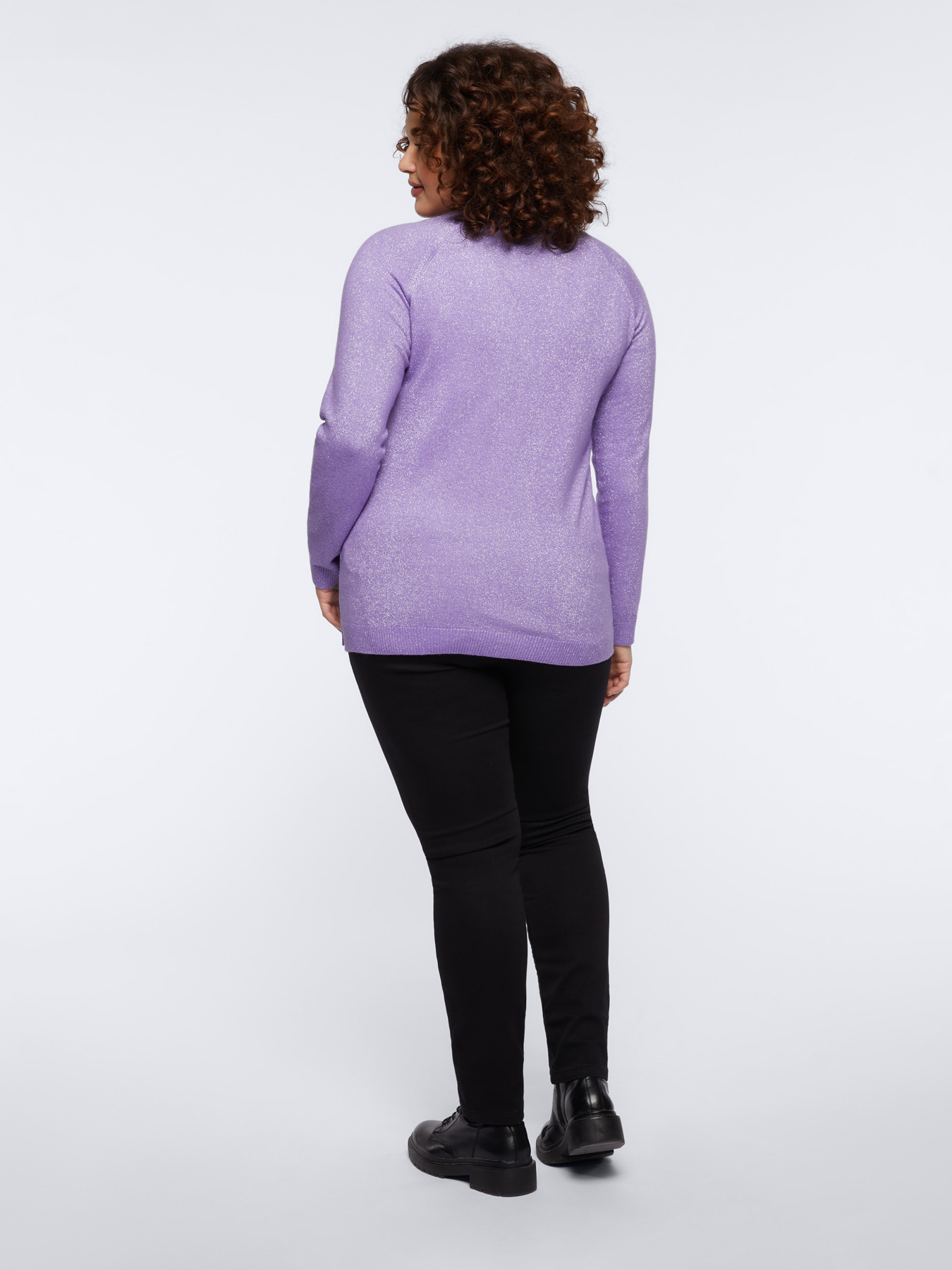 Pull en lurex &agrave; col en V image number 1