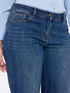 Jeans Wide Leg con gessatura in strass image number 3