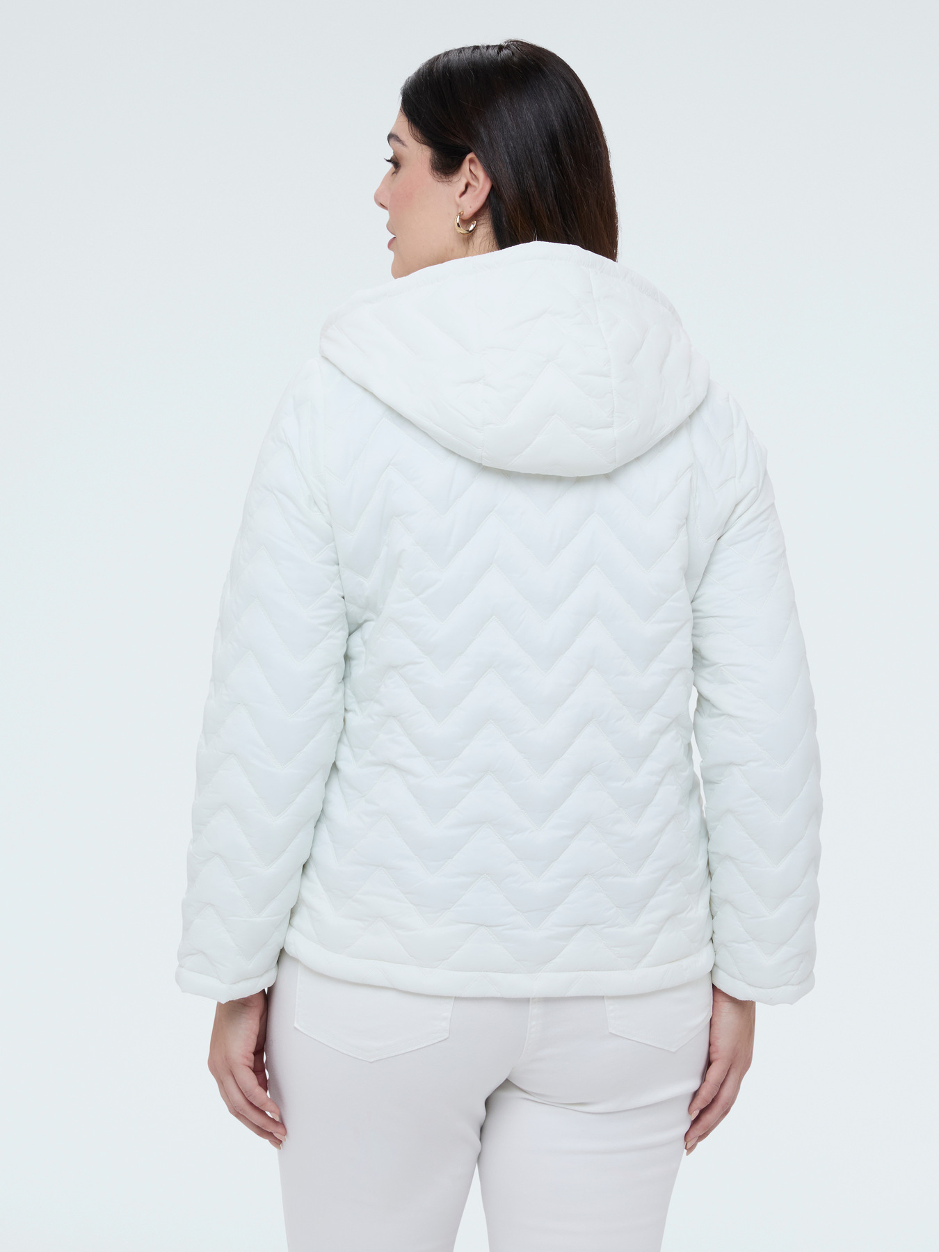 Quilted down jacket with chevron pattern image number 2