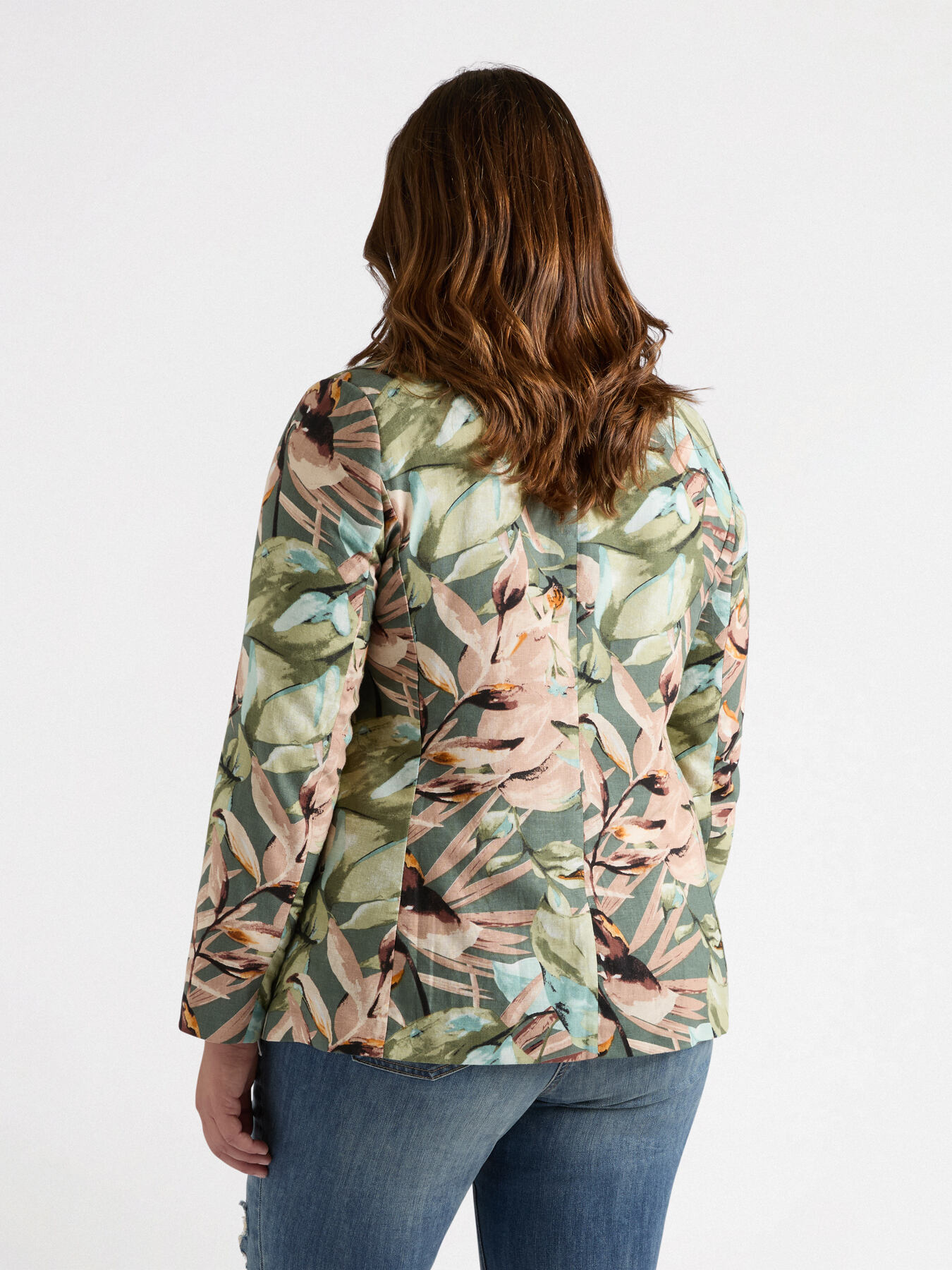 Blazer misto lino stampa Jungle image number 2
