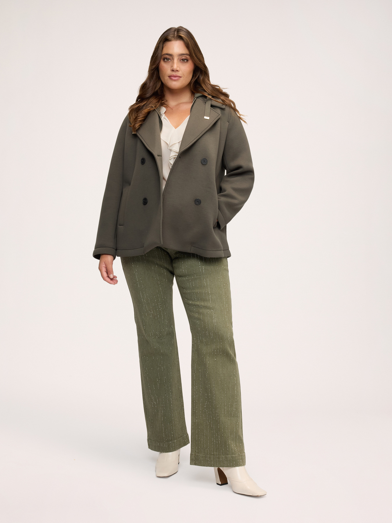 Double-breasted jacket with removable front panel image number 2