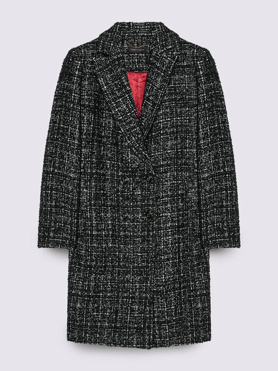 Cappotto tessuto bouclé in misto lana