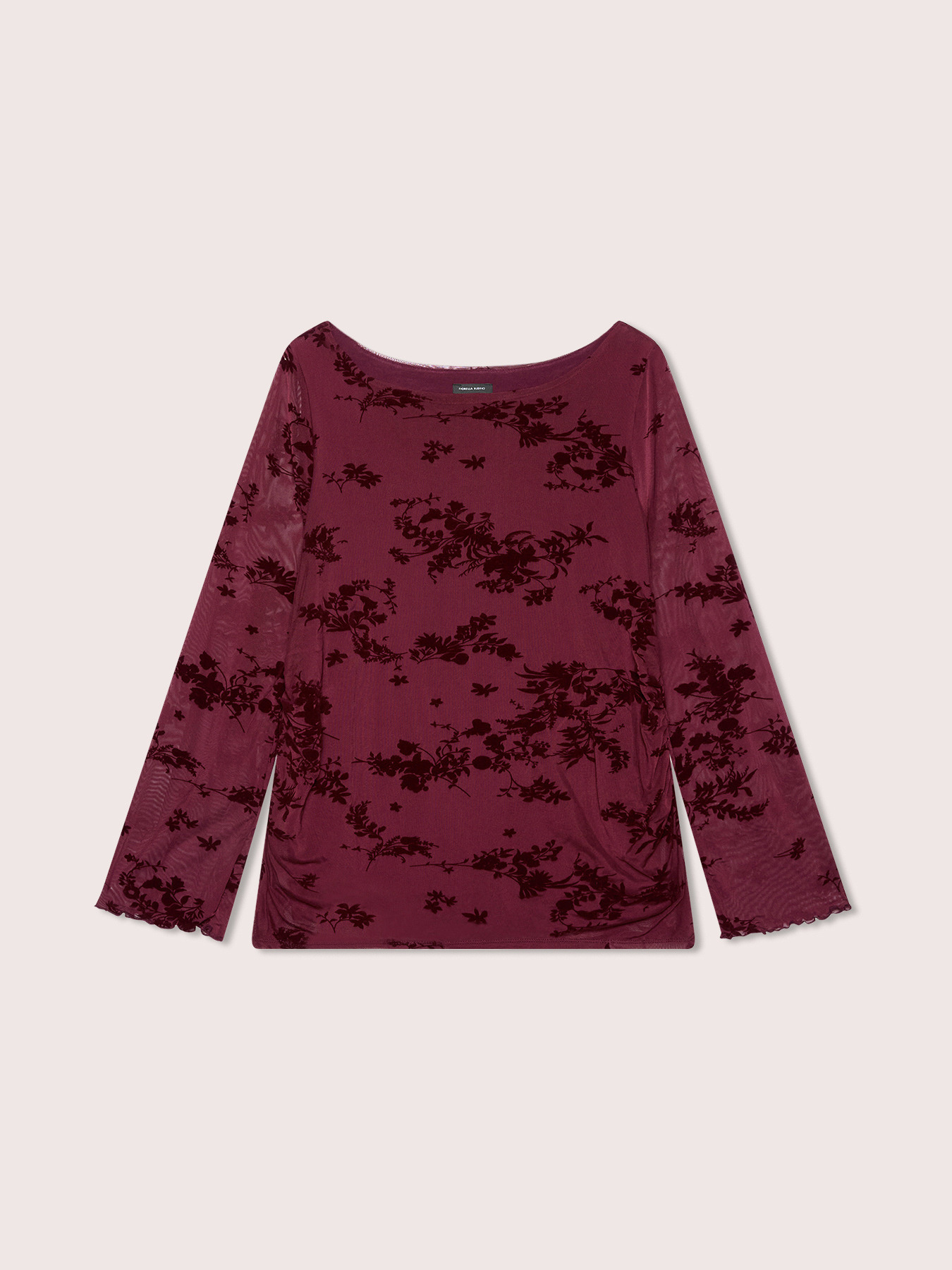 Tulle T-shirt with flock embroidery image number 4
