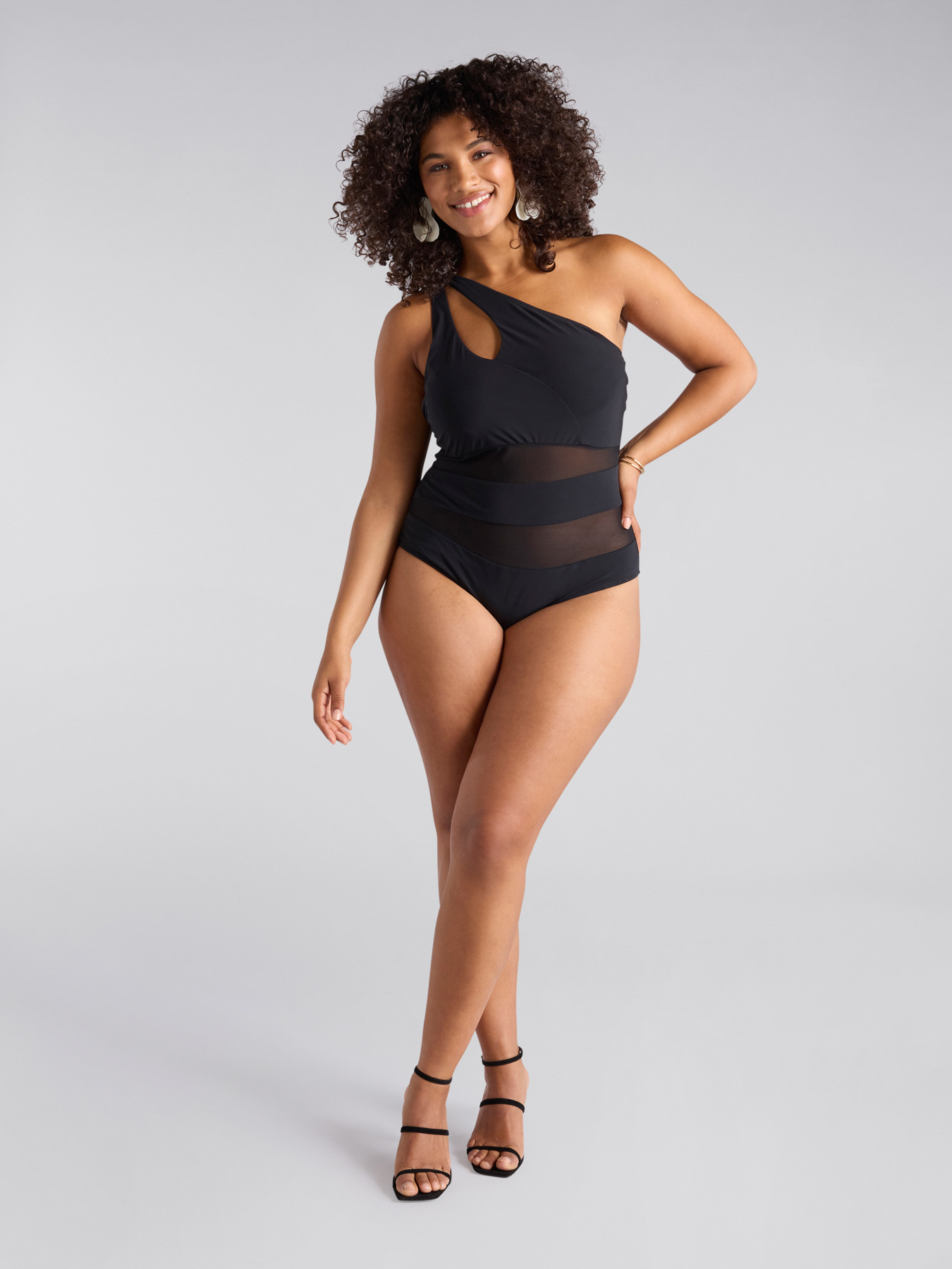 One-shoulder one-piece swimsuit image number 1