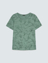 Cotton t-shirt with floral embroidery image number 4