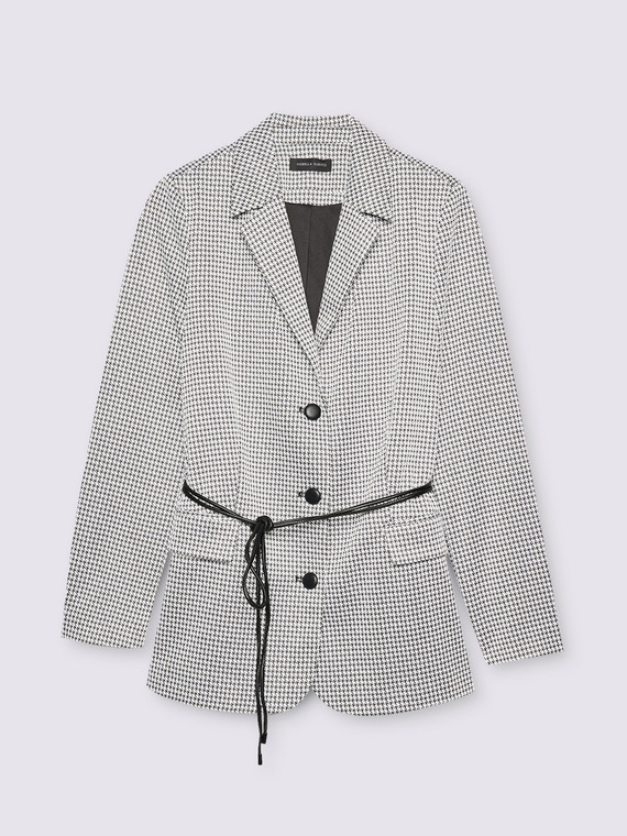 Karierter Blazer mit G&uuml;rtel