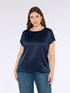 Two-material T-shirt with round neckline image number 2