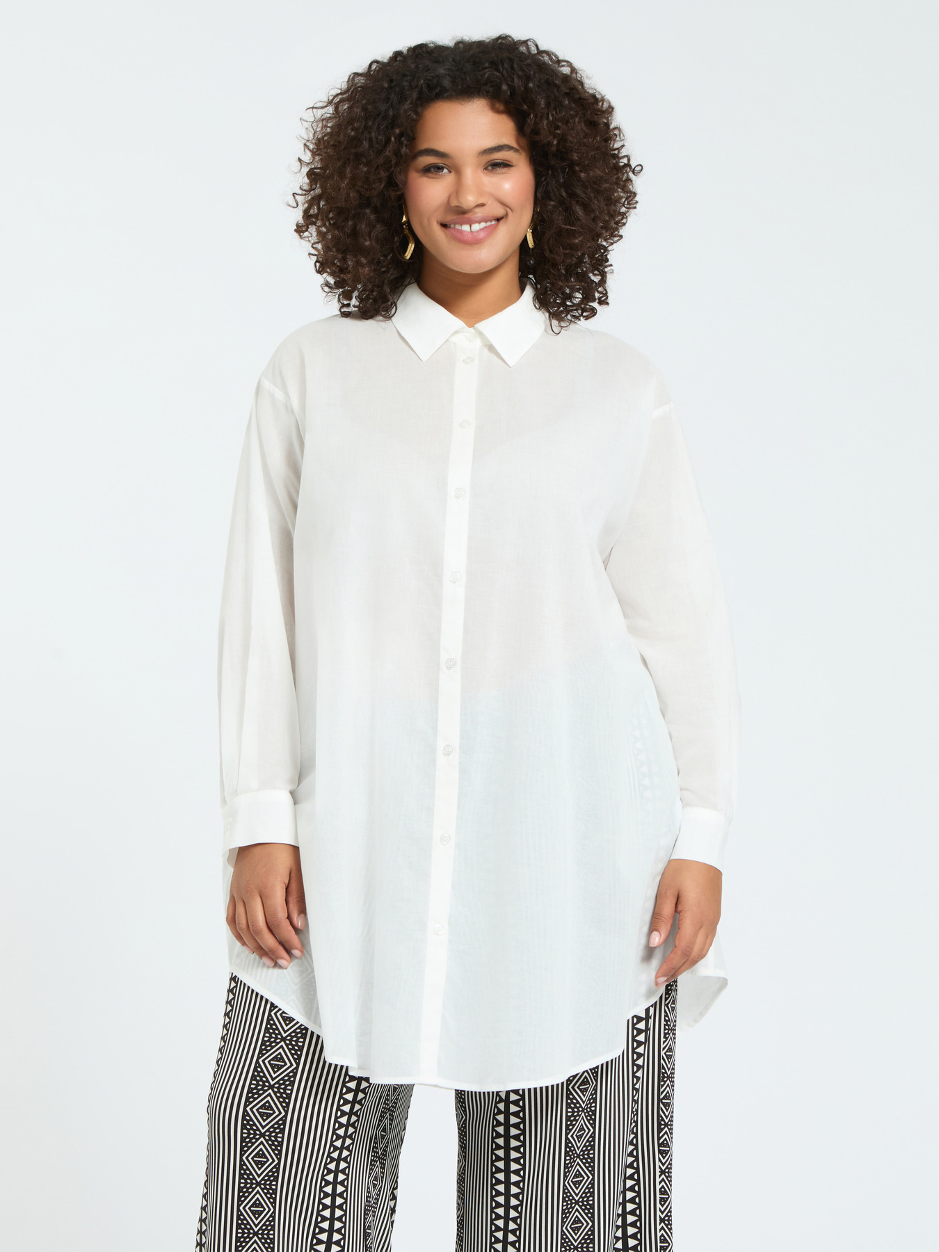 Long cotton shirt image number 0