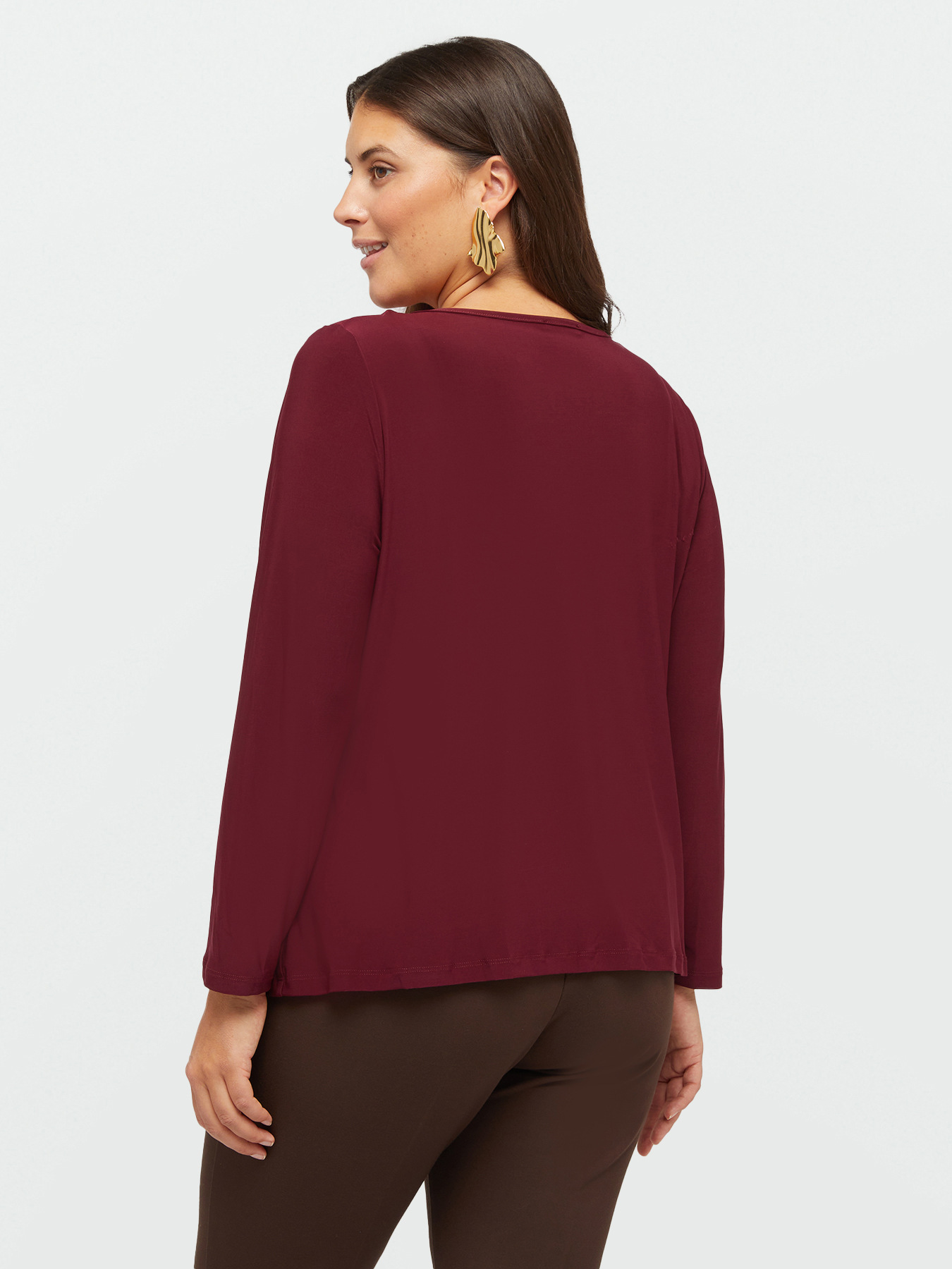 T-shirt maniche lunghe con scollo morbido a cappuccio image number 1