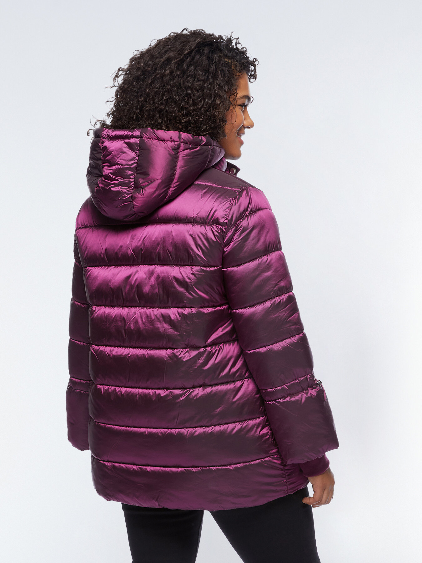 Iridescent nylon down jacket image number 1