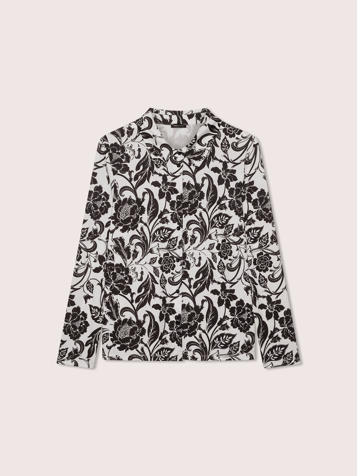 Blouse with floral print and collar image number 4