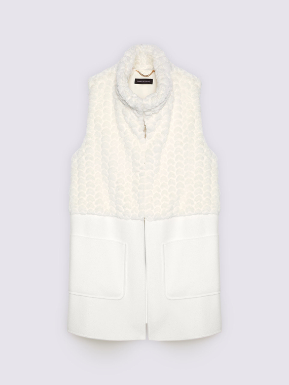Long vest in double fabric