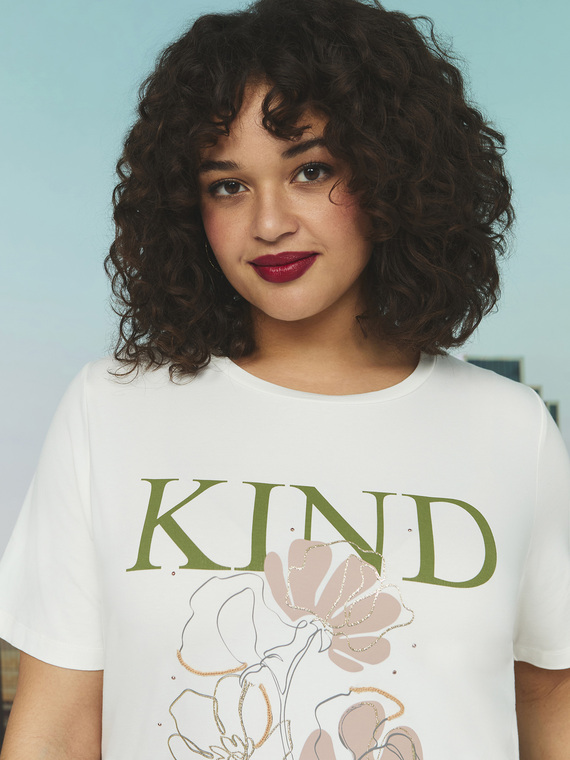 T-shirt in cotone con stampa floreale