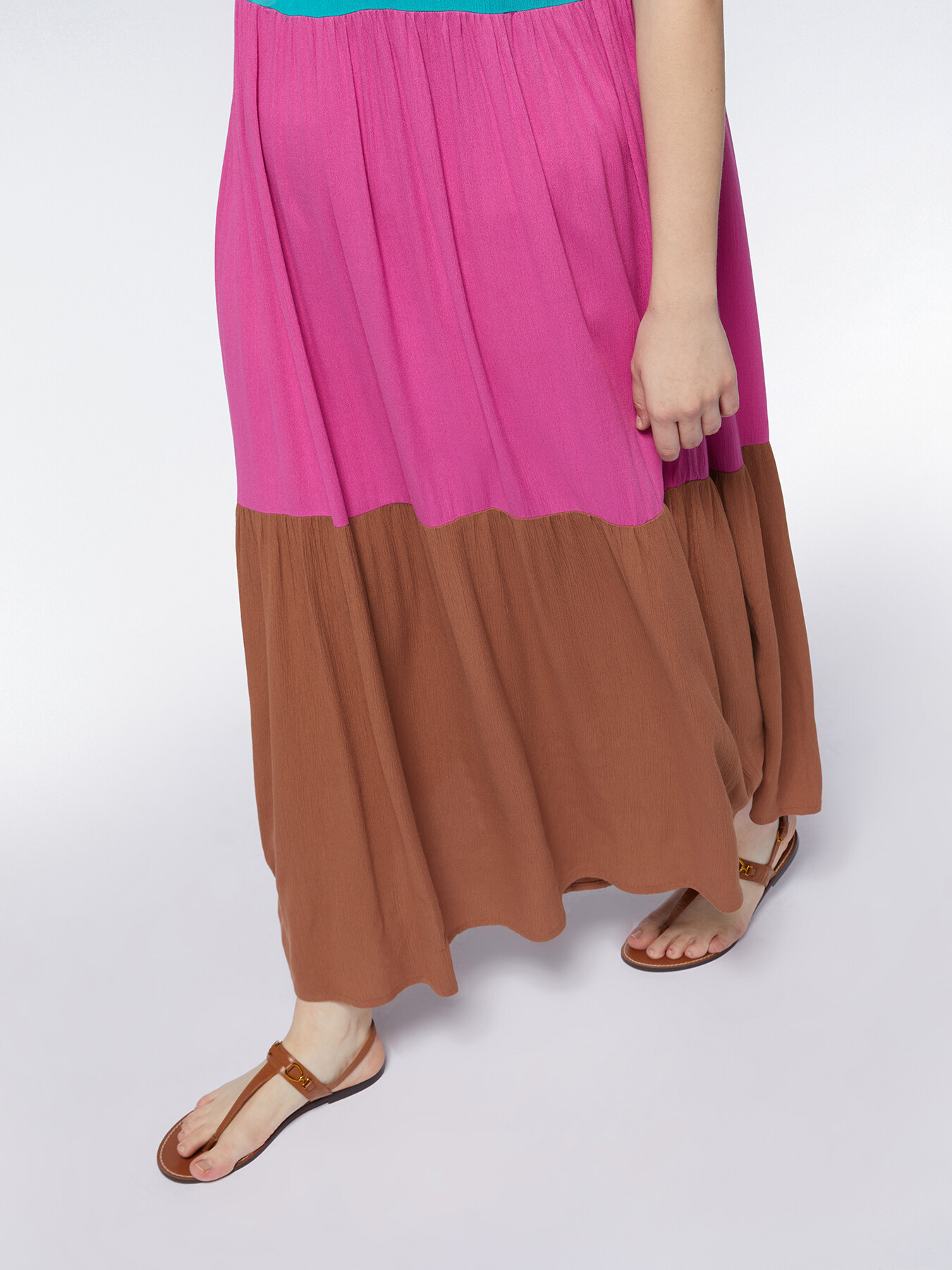 Robe longue color block image number 3