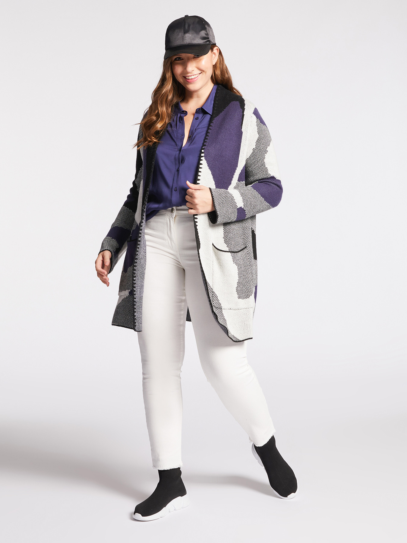 Langer Cardigan mit Tarnmuster image number 0