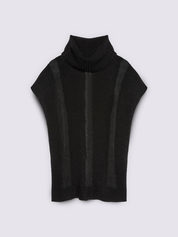 Gilet con collo alto e trasparenze