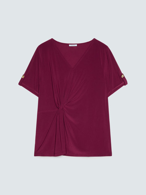 T-Shirt aus Jersey mit Drapierung