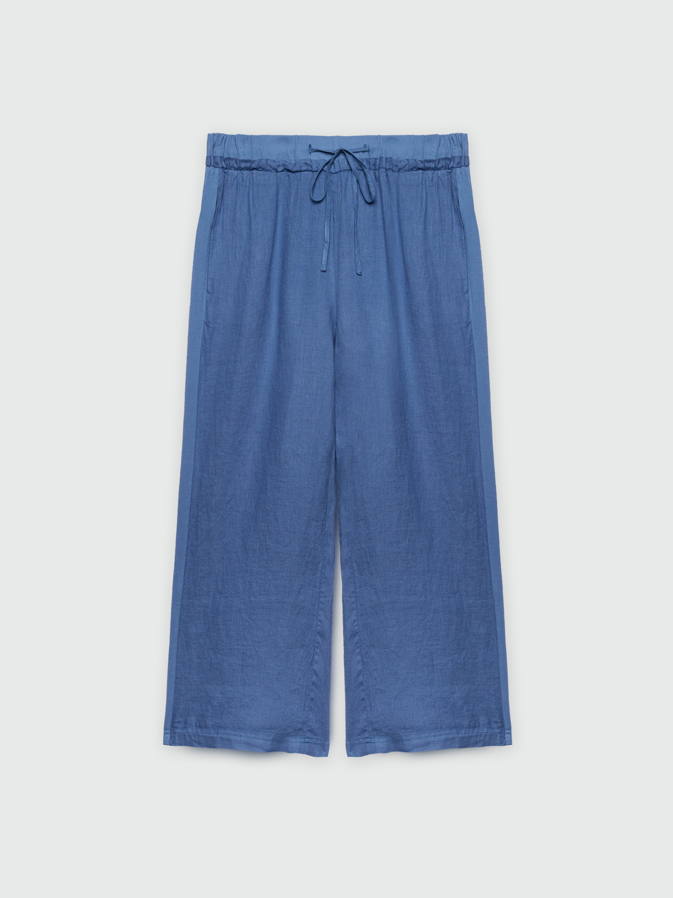 Pantalon en lin et jersey avec cordons image number 4