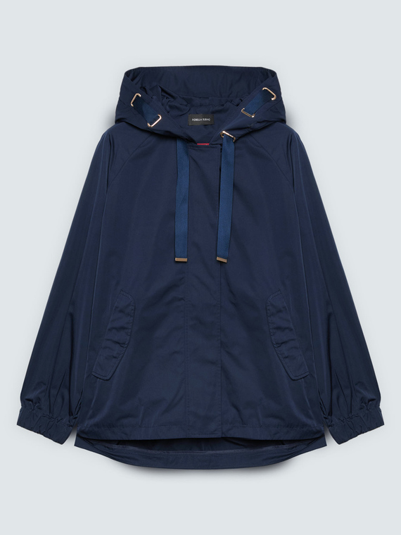 Parka with hood and maxi drawstring