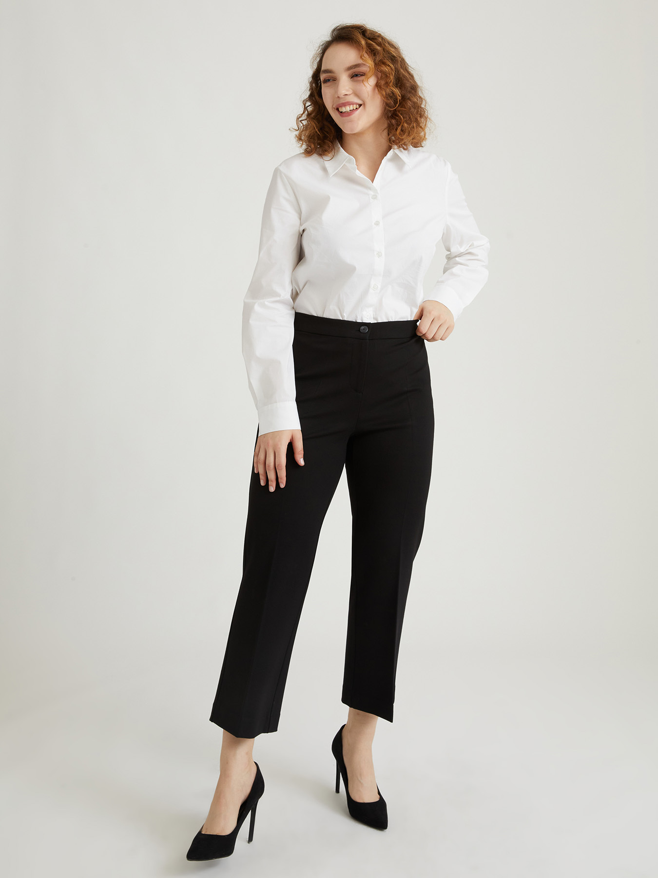 Pantaloni kick flare in punto milano image number 0