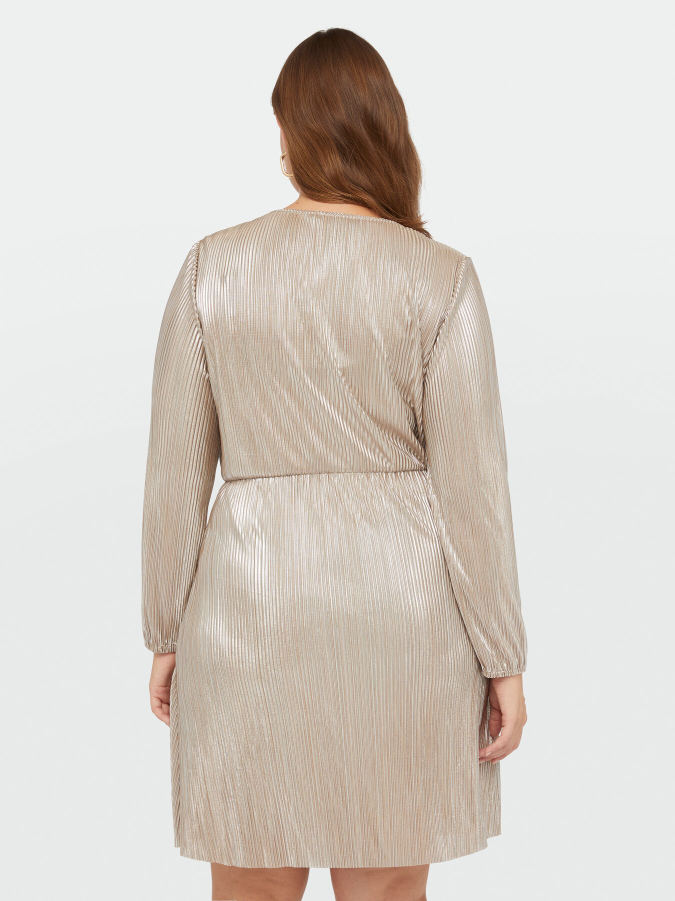 Pleated champagne coloured dress image number 1