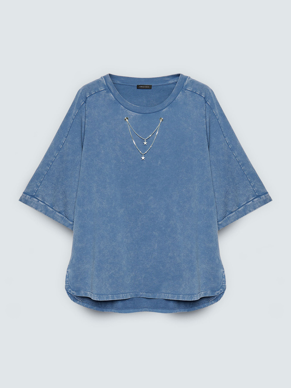 Sweat-shirt avec cha&icirc;nettes d&eacute;coratives