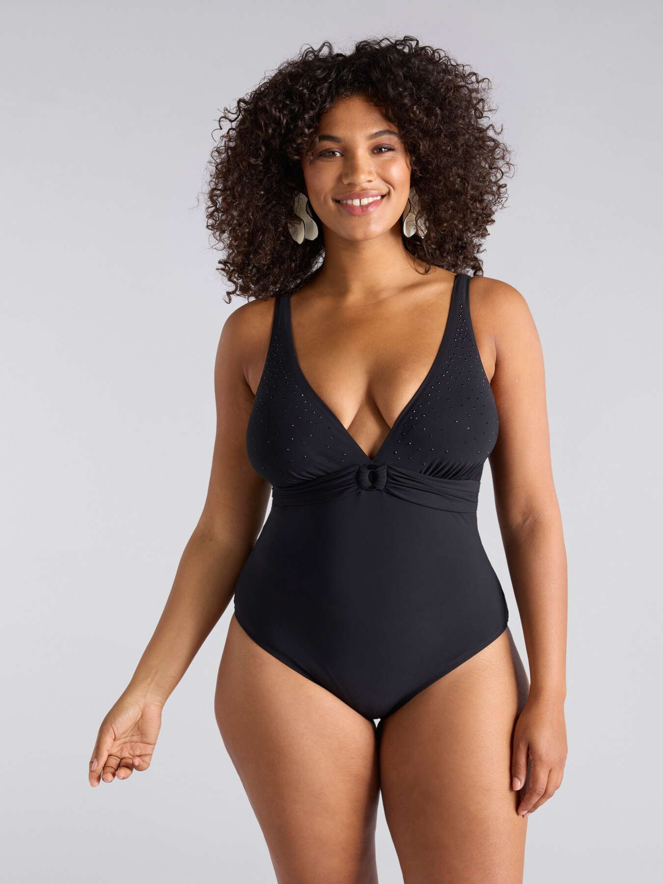 One-piece swimsuit with ring detail image number 0