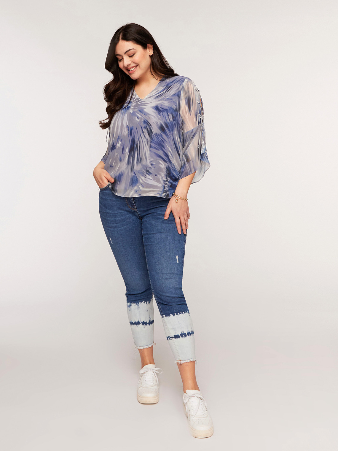Jeans with tie-dye hem - Fiorella 