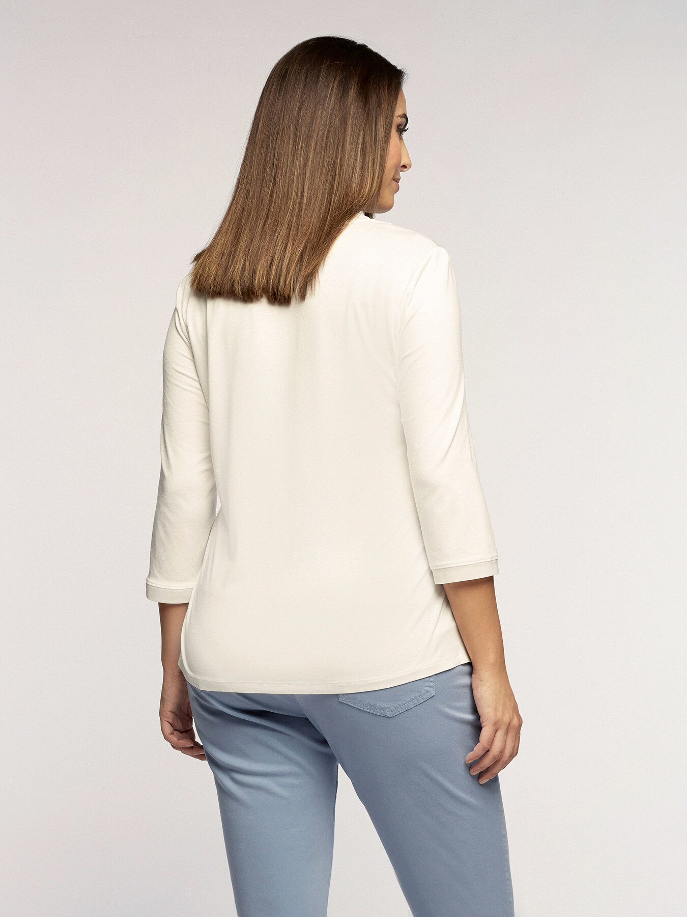 T-shirt basic in due tessuti image number 1