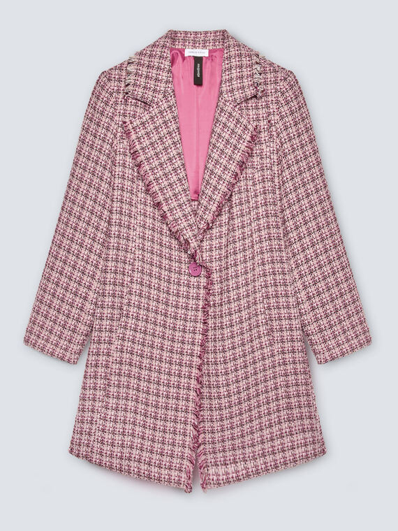 Light patterned fabric coat