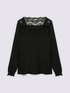 Long sleeve T-shirt with lace insert image number 4