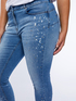 Skinny-Jeans mit Strass und Pinselstrich-Print image number 3